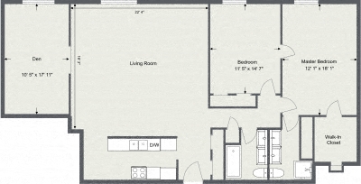Floor plan for 2 beds, 2 baths, 1585 sqft